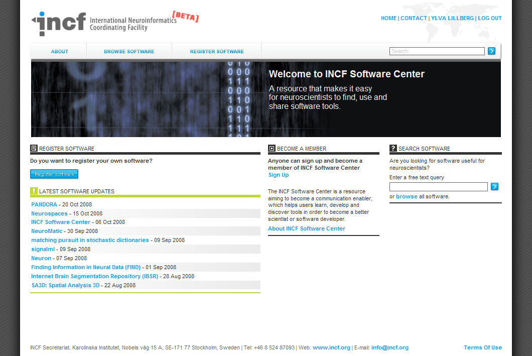 INCF Software Center screenshot